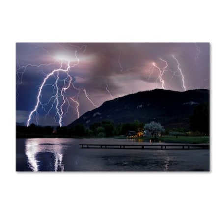 Mike Jones Photo 'Lightning Campground' Canvas Art,30x47